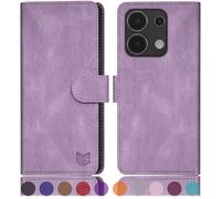SUANPOT Etui Coque pour Xiaomi Redmi Note 13 4G Pouces [RFID Blocage] [Magnétique Protection] Fentes pour Cartes Protection Etui Housse Premium en Cuir PU pour Note 13 Etui Portefeuille Lilas Violet