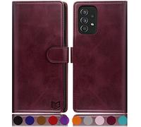 SUANPOT Étui de protection RFID pour Samsung Galaxy A23 5G/4G - En cuir synthétique, avec compartiment pour cartes et portefeuille - Vin rouge