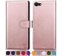 SUANPOT Étui portefeuille en cuir pour iPhone 7/8/SE2 4,7 pouces (Non 7Plus/8Plus 5,5") avec blocage RFID 2020 pour cartes de crédit, étui à rabat, étui résistant aux chocs, pour homme et femme, pour Apple 7 Or rose