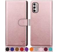SUANPOT Étui portefeuille pour Moto G Stylus 2022 5G 【Blocage RFID】 - Porte-cartes de crédit - Étui à rabat en cuir synthétique résistant aux chocs - Pour homme et femme - Pour Moto G Stylus 2022 5G (or rose)