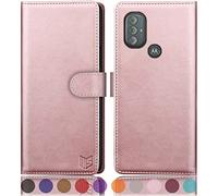 SUANPOT Étui portefeuille pour Motorola Moto G Power 2022 - Blocage RFID - Porte-carte de crédit - Étui à rabat en cuir synthétique résistant aux chocs - Pour femme et homme - Pour Moto G Power 2022 - Or rose