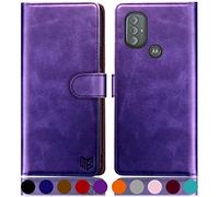 SUANPOT Étui portefeuille pour Motorola Moto G Power 2022 - Blocage RFID - Porte-carte de crédit - Étui à rabat en cuir synthétique résistant aux chocs - Pour femme et homme - Violet