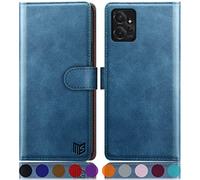 SUANPOT Étui portefeuille pour Motorola (Moto G Power 2023) - Blocage RFID - Porte-cartes de crédit - Étui à rabat en cuir synthétique résistant aux chocs pour homme et femme Power2023 - Bleu ciel