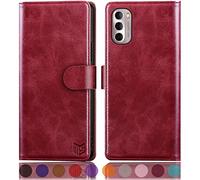 SUANPOT Étui portefeuille PU Moto G 5G (rouge)