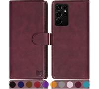 Suanpot pour Samsung Galaxy S21 Ultra 6.8 """" avec RFID Blocking Le cuir portefeuille Carte de crdit Carte de crdit Flip Flio Livre Book Bote d