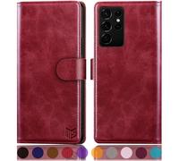 Suanpot pour Samsung Galaxy S21 Ultra 6.8 """" avec RFID Blocking Le cuir portefeuille Carte de crdit Carte de crdit Flip Flio Livre Book Bote d