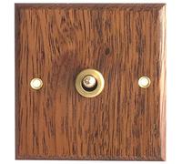 SuanQ 86 Type Interrupteur de Panneau en Bois Applique Murale Interrupteur à Bascule en Laiton Interrupteur éLectrique à Grain de Bois Prise 1- Interrupteur