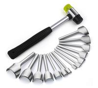 Suanzua 14 Tailles Perforatrices d'angle, Ensemble Perforatrices Demi-Rondes, Perforatrices D'Extrémité en Cuir, Kit Perforatrices en Cuir pour Ceintures, à Main et Produits Bricolage