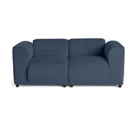 Suaro - Canapé modulable 2 places en tissu texturé - Bleu