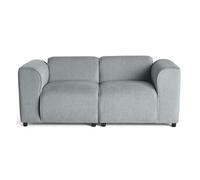Lisa Design - Suaro - Canapé modulable 2 Places en Tissu texturé, Gris