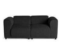 Lisa Design - Suaro - Canapé modulable 2 Places en Tissu texturé, Noir