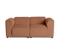 Suaro - Canapé modulable 2 places en tissu texturé - Terracotta Terracotta G