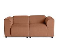 Suaro - Canapé modulable 2 places en tissu texturé - Terracotta Terracotta G