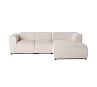 Suaro - Canapé modulable d'angle droit 4 places en tissu texturé - Beige