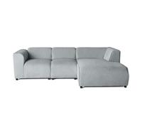 Suaro - Canapé modulable d'angle droit 4 places en tissu texturé - Gris