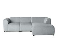 Lisa Design - Suaro - Canapé modulable d'angle Droit 4 Places en Tissu texturé, Gris