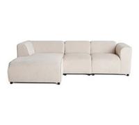 Lisa Design - Suaro - Canapé modulable d'angle Gauche 4 Places en Tissu texturé, Beige