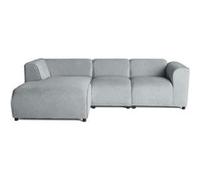 Suaro - Canapé modulable d'angle gauche 4 places en tissu texturé - Gris