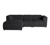 Suaro - Canapé modulable d'angle gauche 4 places en tissu texturé - Noir Noir G