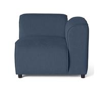 Suaro - Module d'assise d'angle droit en tissu texturé - Bleu