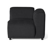 Lisa Design - Suaro - Module d'assise d'angle Droit en Tissu texturé, Noir