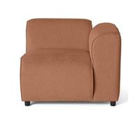 Suaro - Module d'assise d'angle droit en tissu texturé - Terracotta