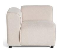 Lisa Design - Suaro - Module d'assise d'angle Gauche en Tissu texturé, Beige