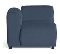 Lisa Design - Suaro - Module d'assise d'angle Gauche en Tissu texturé, Bleu