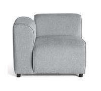 Suaro - Module d'assise d'angle gauche en tissu texturé - Gris