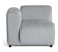 Suaro - Module d'assise d'angle gauche en tissu texturé - Gris Gris G