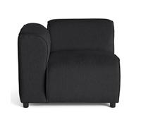 Lisa Design - Suaro - Module d'assise d'angle Gauche en Tissu texturé, Noir