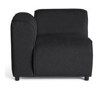 Suaro - Module d'assise d'angle gauche en tissu texturé - Noir