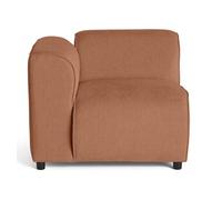 Suaro - Module d'assise d'angle gauche en tissu texturé - Terracotta