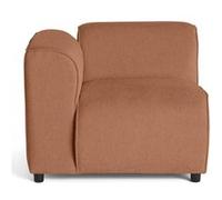 Lisa Design - Suaro - Module d'assise d'angle Gauche en Tissu texturé, Terracotta