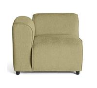 Suaro - Module d'assise d'angle gauche en tissu texturé - Vert sauge