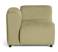 Lisa Design - Suaro - Module d'assise d'angle Gauche en Tissu texturé, Vert Sauge