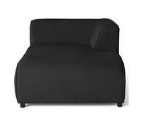 Suaro - Module d'assise méridienne droit en tissu texturé - Noir