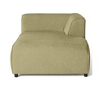 Suaro - Module d'assise méridienne droit en tissu texturé - Vert sauge