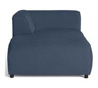 Suaro - Module d'assise méridienne gauche en tissu texturé - Bleu