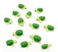 Suartus Lot de 30 mini tortues vertes miniatures en résine - Tortue de mer - Figurines miniatures d'animaux de l'océan - Statue d'extérieur pour jardin féérique - Décoration de paysage