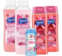 Suave - Lot de 2 gels de bain, shampoing et baume + lot de 2 déodorants anti-transpirants, paquet de fleurs de cerisier sauvage