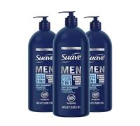 Suave Lot de 3 shampoings et après-shampoing antipelliculaires 2 en 1 pour homme, parfum bambou classique, propre, 1,2 l