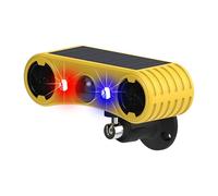 SUAVER Alarme solaire d'extérieur avec détecteur de mouvement - 13 sons y compris les aboiements et les coups de feu de chien - Double haut-parleur - 129 dB - Système d'alerte de sécurité clignotant