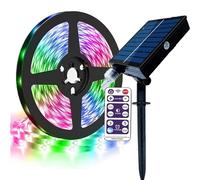 SUAVER Bande Lumineuse Solaire LED Extérieur Auto-adhésive Lumière de Corde étanche Ruban LED Solaire 8 modes avec Télécommande pour jardin,terrasse,patio,balcon,pavillon (Multi, 4m 120LED)