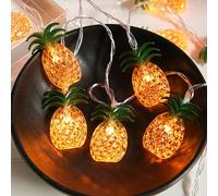 SUAVER Guirlande lumineuse à LED - Ananas - Lumières décoratives - Été tropical - Guirlande lumineuse à piles - Pour fête hawaïenne, chambre à coucher, fête d'été, plage (3 m, 20 LED)