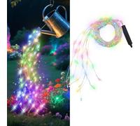 SUAVER Guirlande Lumineuse LED 2M Lumières de Noël à Pile avec Télécommande,Lumineux Cascade Étanche Guirlande Décoration Lumineuse pour Interieur Exterieur Décoration (Multicouleur, 10 brins 200 LED)