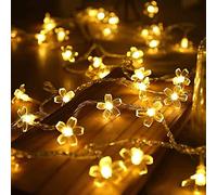 SUAVER Guirlande lumineuse LED fleurs de cerisier 10m 100LED,Batterie Alimenté 8 modes étanche Éclairage de Noël avec télécommande Minuterie pour chambre,jardin,mariage,décoration de Noël