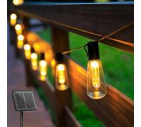 SUAVER Guirlande lumineuse solaire à DEL incassable, étanche, décoration de jardin, tonnelle, terrasse, fête, décoration de mariage (5 m, 20 ampoules)