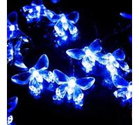 SUAVER Guirlande Lumineuse Solaire Exterieur 5m 20LED Lumière de Papillons 8 modes Étanche Lampe Solaire Exterieur Décorative Chaîne de Lumière LED pour Jardin Terrasse Balcon Noël (Bleu)