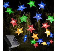SUAVER Guirlande lumineuse solaire pour l'extérieur - Étanche - Lampes solaires - Étoiles perlées - Veilleuse suspendue - 8 modes - Éclairage de Noël - Décoration pour jardin, sapin de Noël, fête